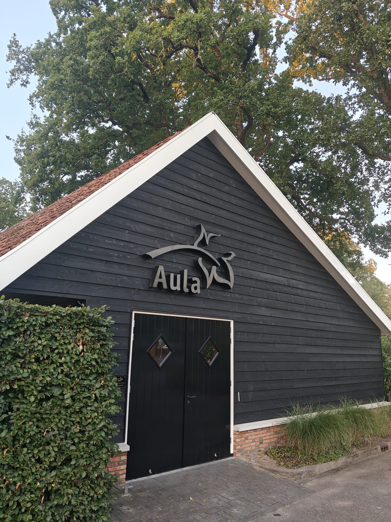 Aula Scholtenhagen in Haaksbergen met nieuwe witte windveren en boeidelen
